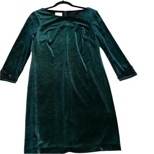 Donna Morgan velvet beaded sleeve mini dress size 10 whimsigoth